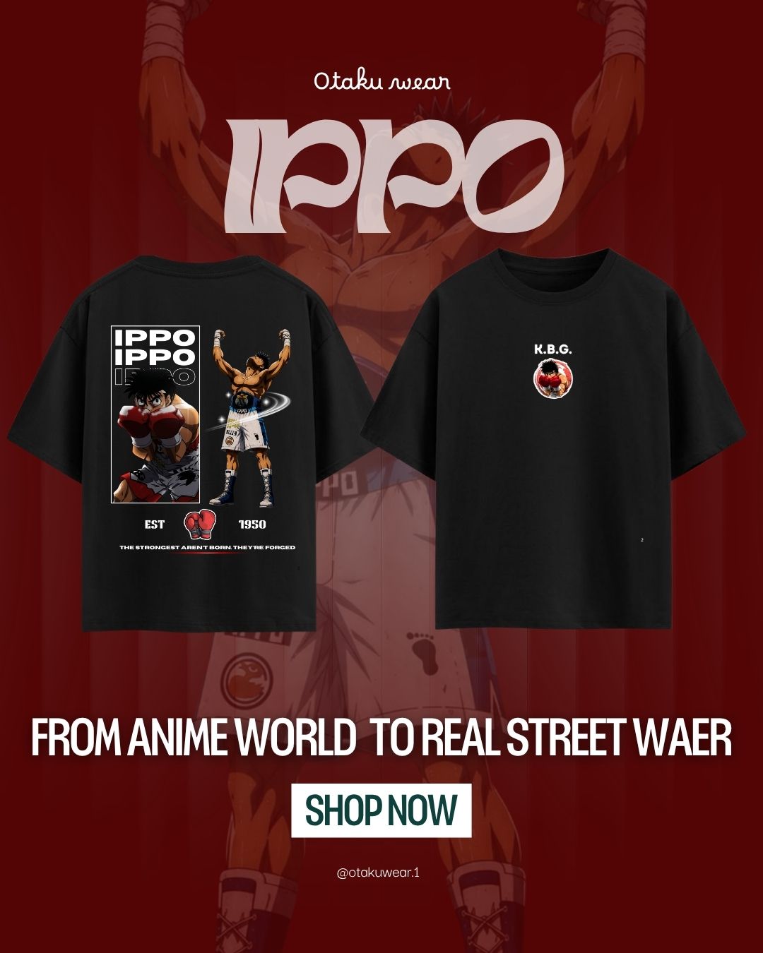 🥊 **Ippo Makunouchi – The Fighter*Otaku Wear